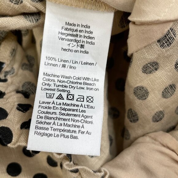 J. Crew Solei Linen Pant Polka Dot Black Beige 31" Inseam - Picture 4 of 7